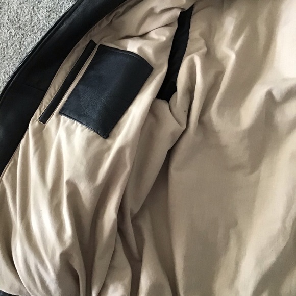 Oversized Leather jacket bomber large top gun mens izod vintage - Picture 8 of 13